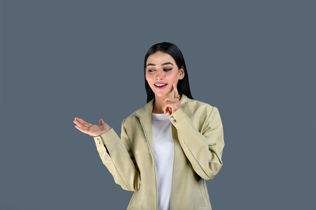 person presenting confidently